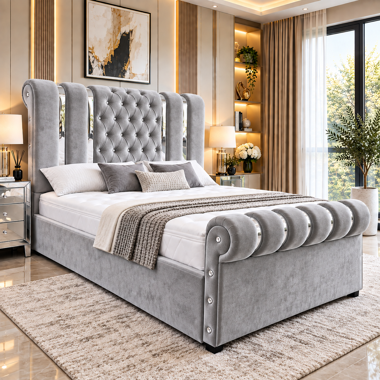 Rovelle Royale Chesterfield Sleigh Bed Frame