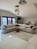 Bicester Electric Recliner Modular Large Corner Sofa In Beige