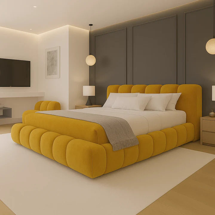 Texas Cloud Bed Frame in Boucle Faric