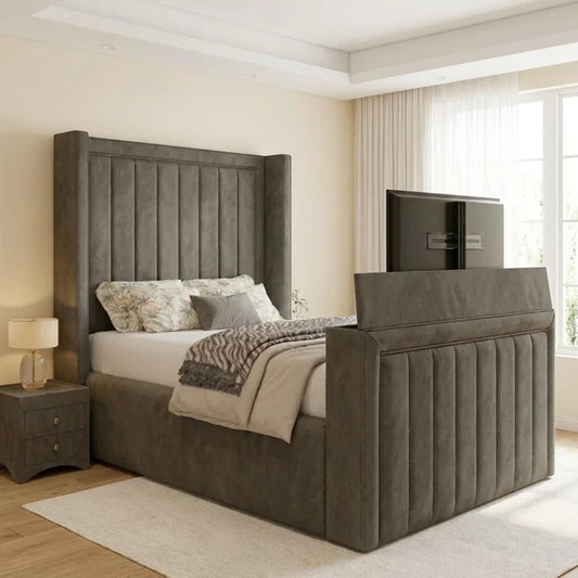 Meo Winged Panel TV Bed Frame