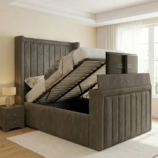 Meo Winged Panel TV Bed Frame