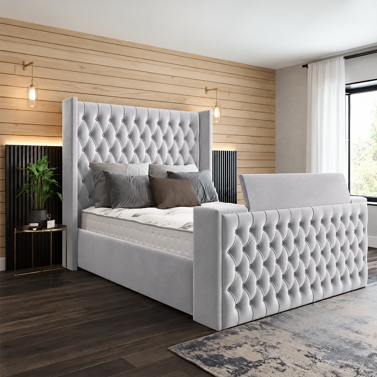 Twinkle Winged Chesterfield TV Bed Frame