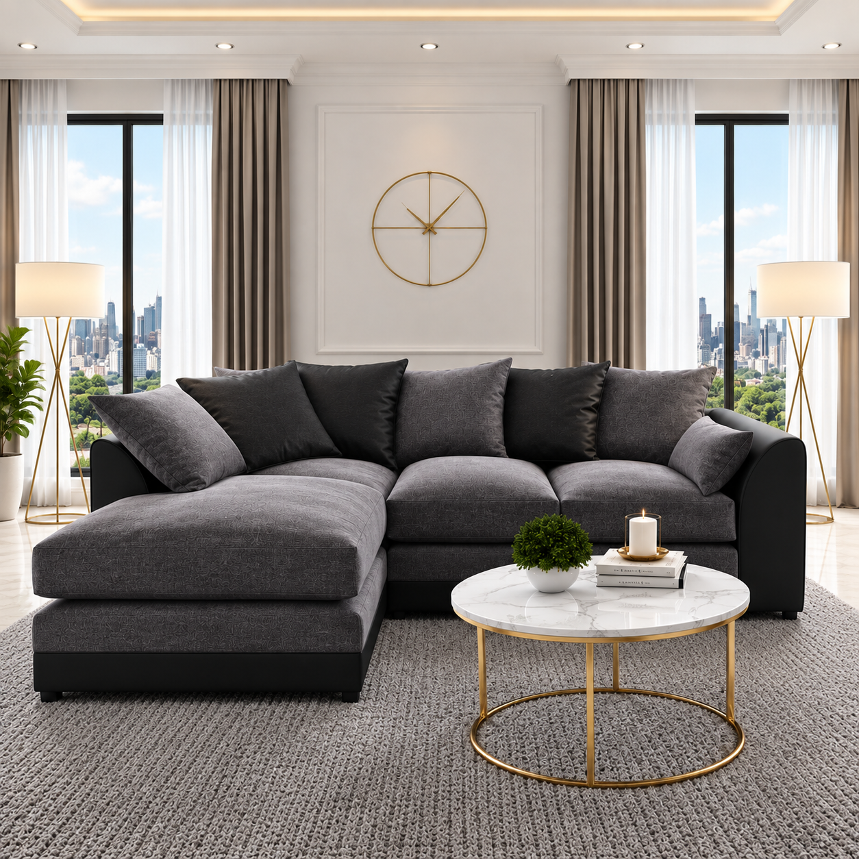 Birchline Comfort Bench Corner Sofa