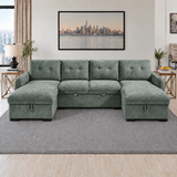 Moscow U Shape Corner Sofabed In Green