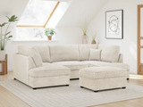 Carnaby U Shape Boucle Corner Sofa In Beige