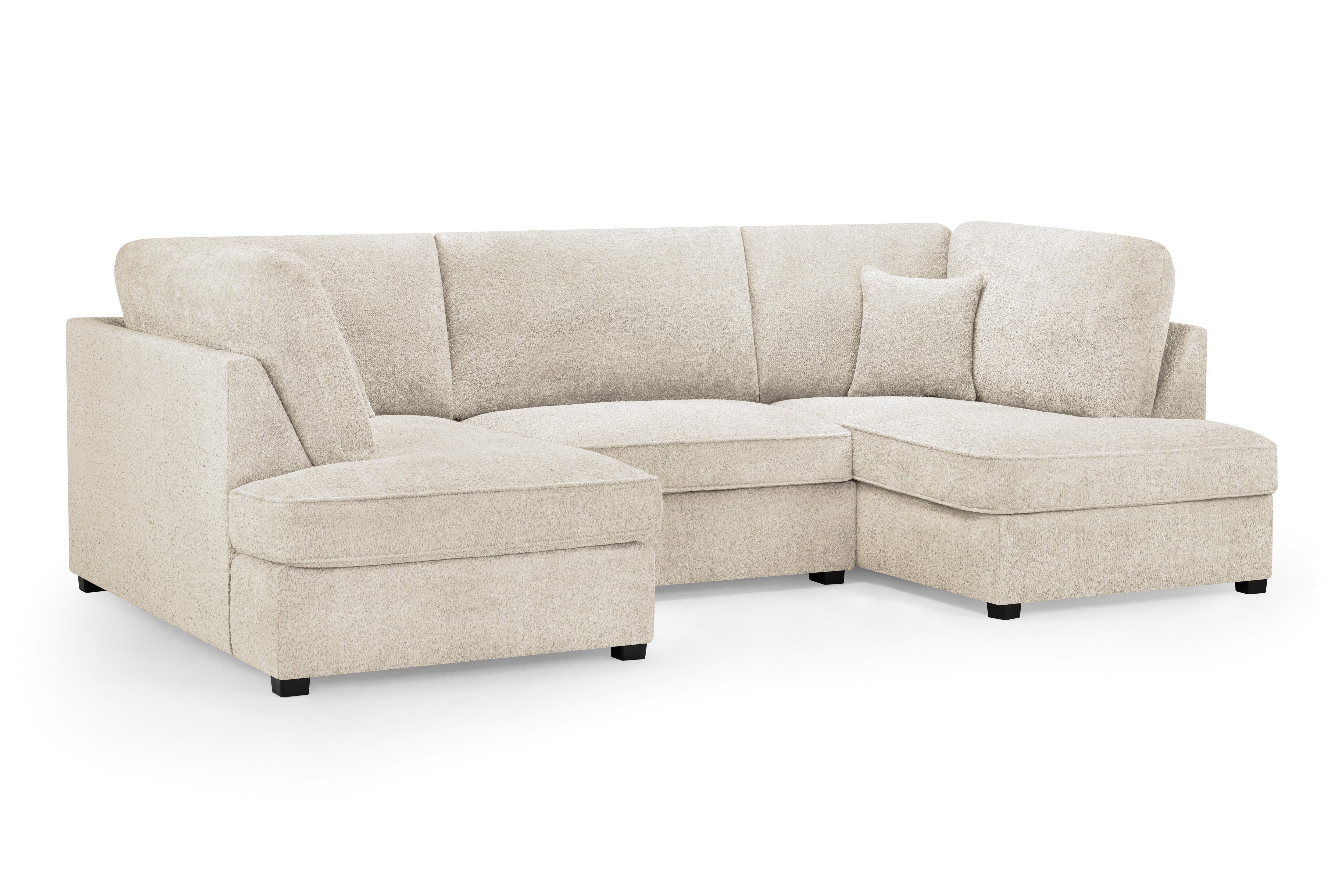 Carnaby U Shape Boucle Corner Sofa In Beige