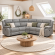 Linden Large Recliner Electric Corner Sofa In Grey