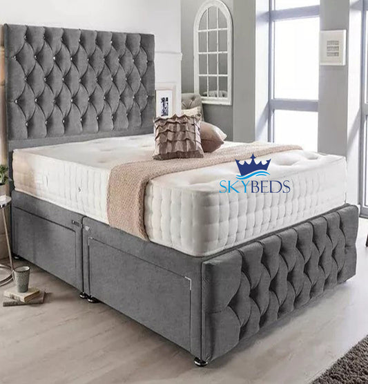 Chesterfield Divan Bed Frame with Drawers
