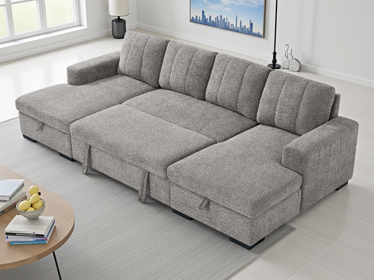 Como U Shape Corner Sofa Bed in Grey
