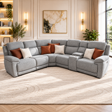 Owen Recliner Electric Large Corner Sofa In Grey