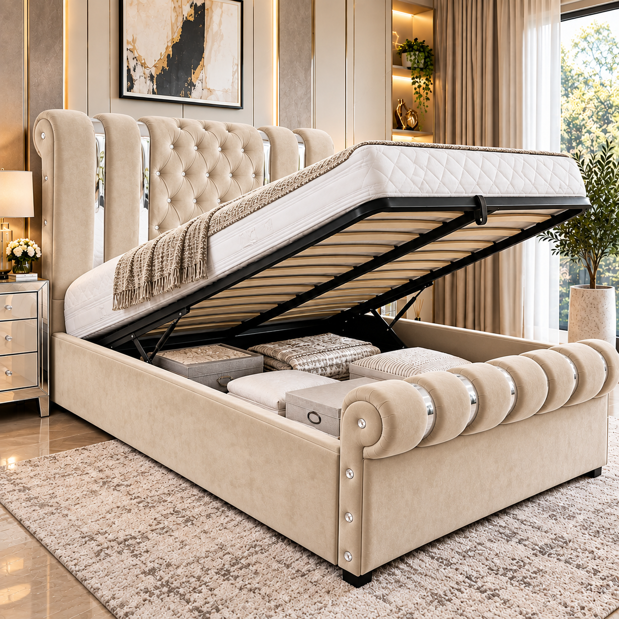 Rovelle Royale Chesterfield Sleigh Bed Frame