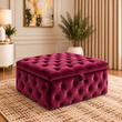 Sorellia Extra Large Chesterfield Deep Buttoned Plush Velvet Storage Footstool Coffee Table
