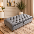 Corvanna Chesterfield Ottoman Storage Footstool – Deep Buttoned Plush Velvet Coffee Table with Gas Lift Storage