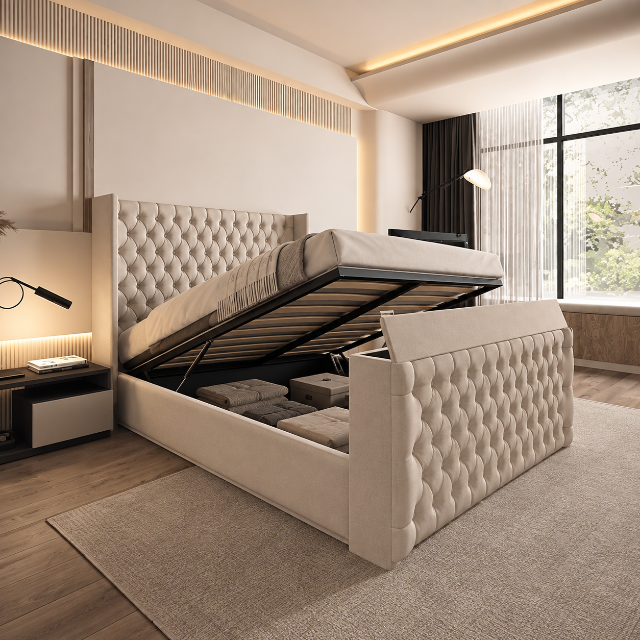 Zenith Winged Chesterfield TV Bed Frame