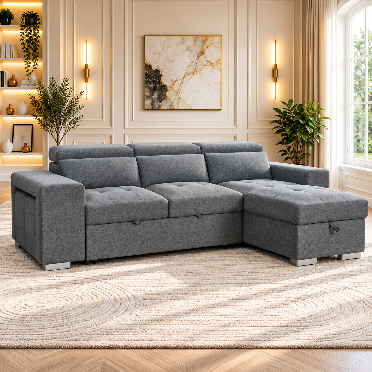 Artemis Universal Corner Sofabed In Grey