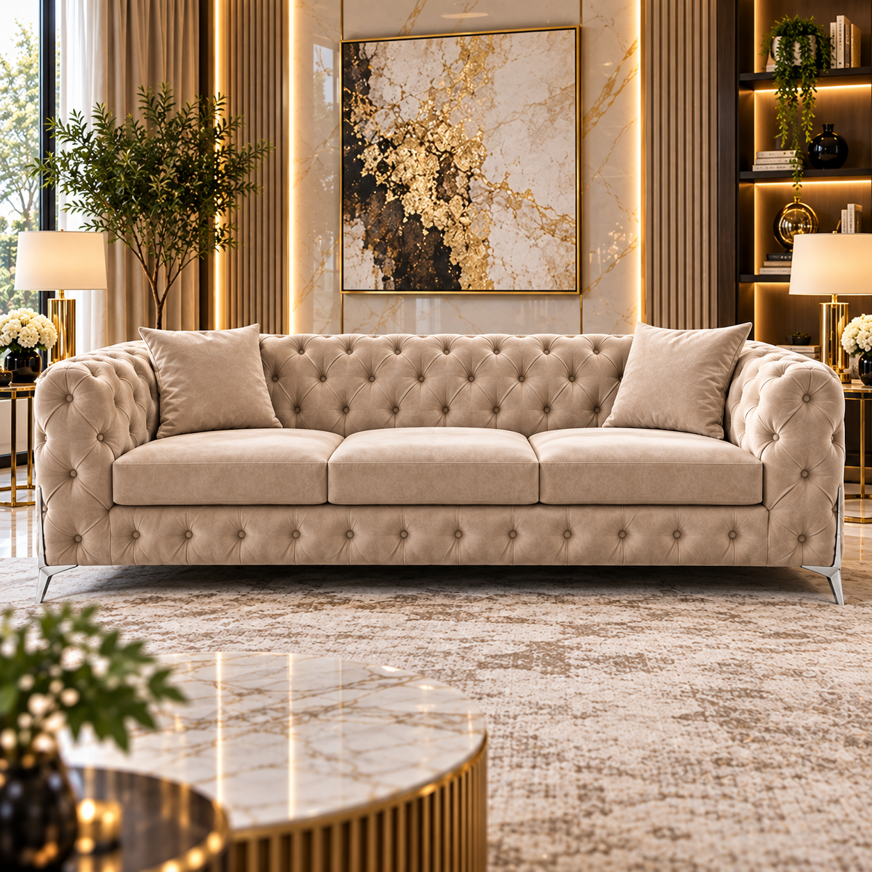 Dorevane Grand Chesterfield 3+2+1 Sofa Set