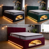 Mannor Modern Bed Frame with Built-In Dog Bed