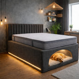 Mannor Modern Bed Frame with Built-In Dog Bed