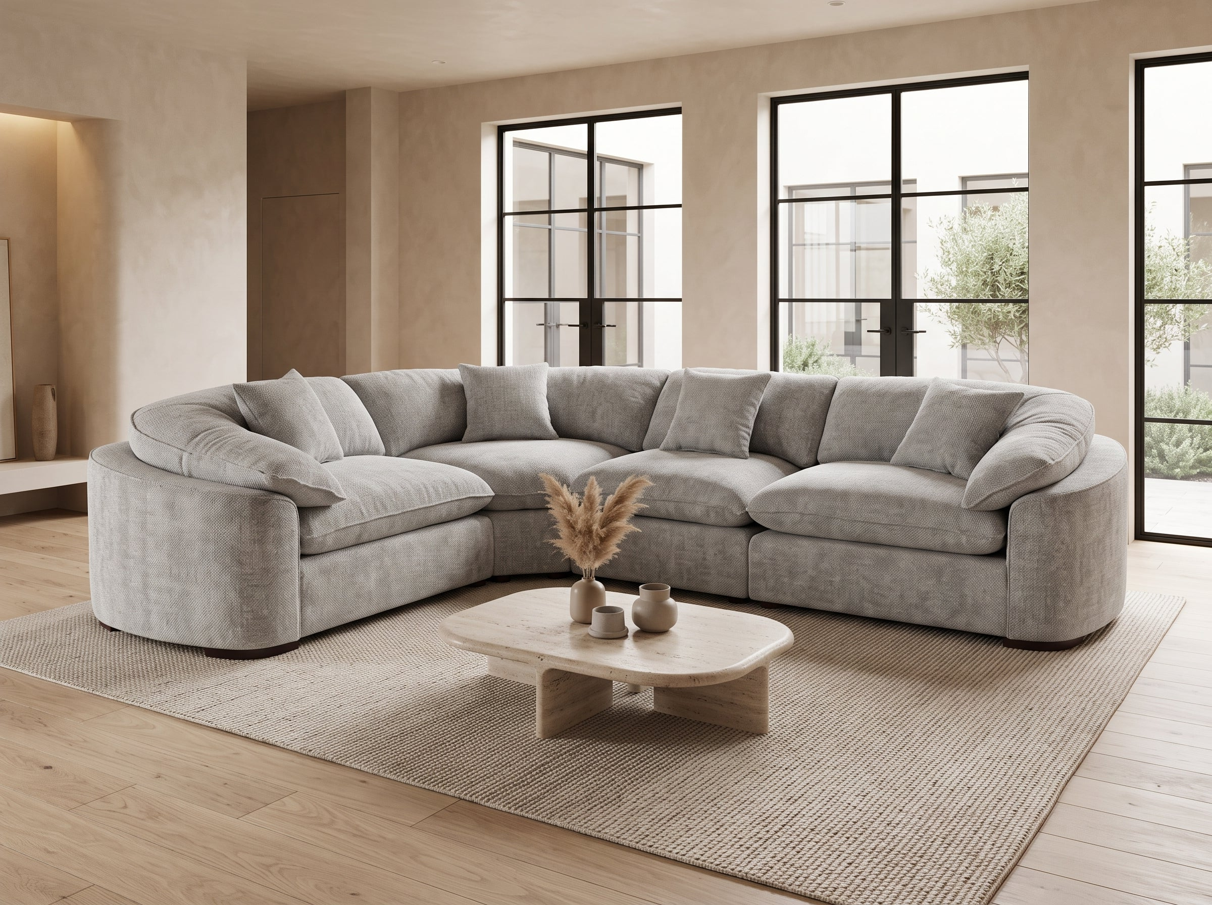 Helena Large Corner Sofa In Grey