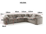 Helena Large Corner Sofa In Grey