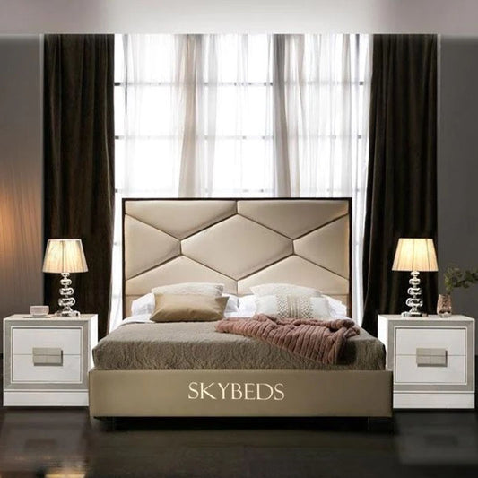 Henry Bed Frame with hexagon style headboard