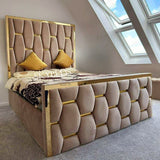 Hexa Gold Stripe Bed Frame