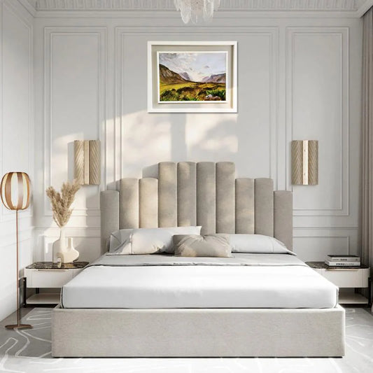 Dreamland Bespoke bed Frame with Stylish Linestyle Headboard