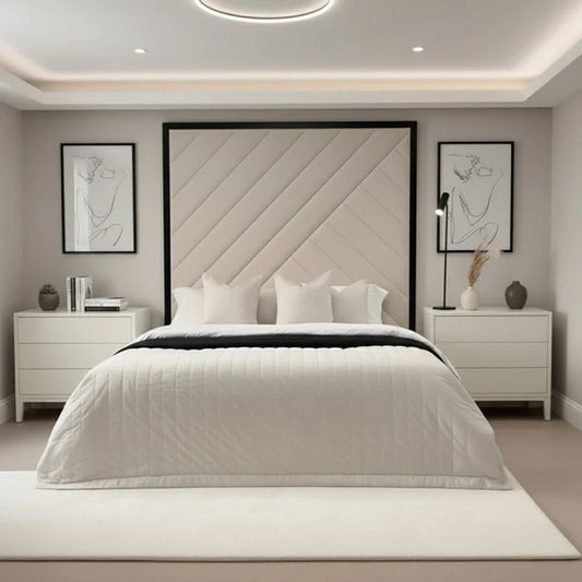 Valencia Upholstered Bed Frame With Black Border