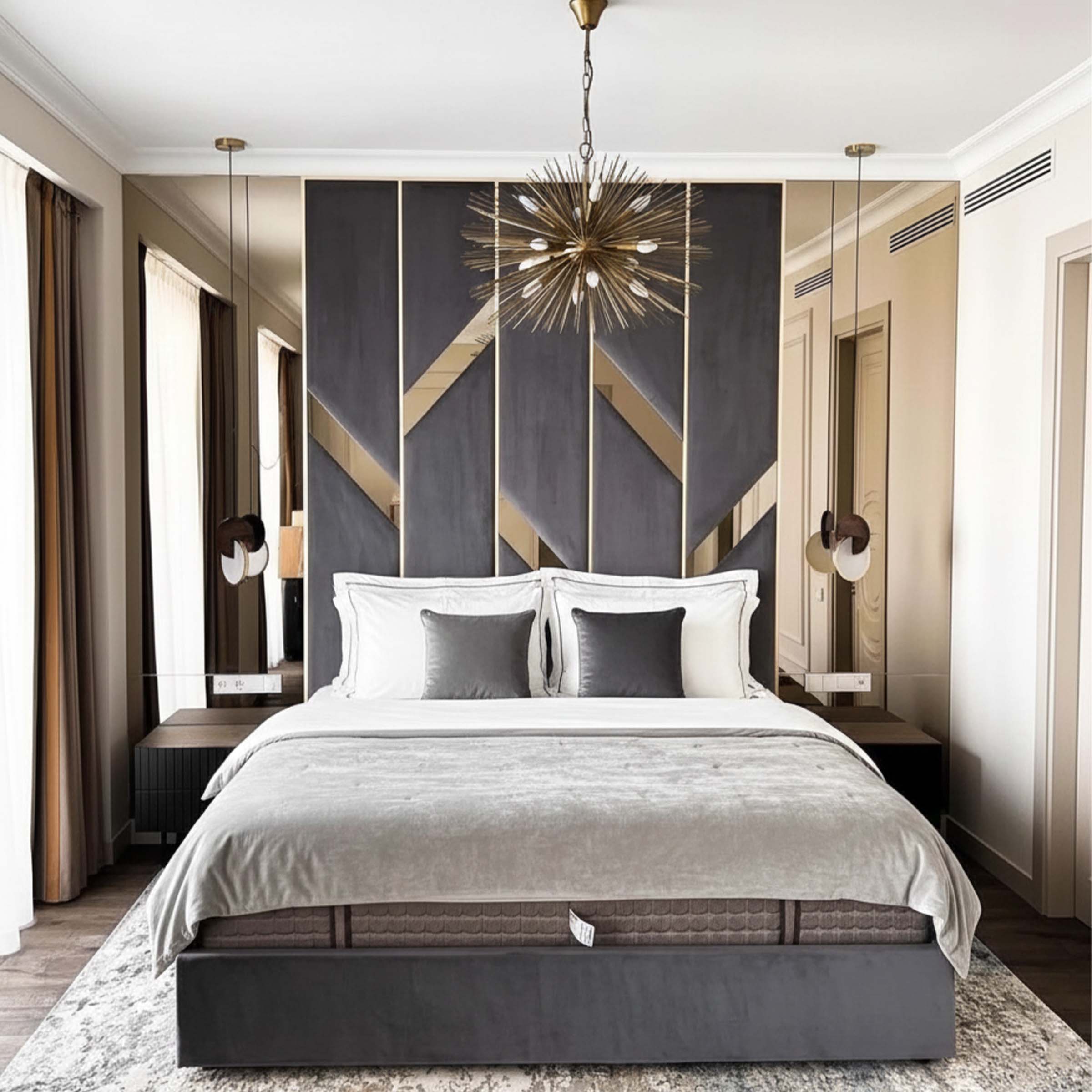 Nathan Upholstered Luxury Bed Frame With High Headboard