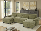 Hudson U Shape Corner Sofabed in Green
