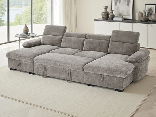 Hudson U Shape Corner Sofabed In Grey