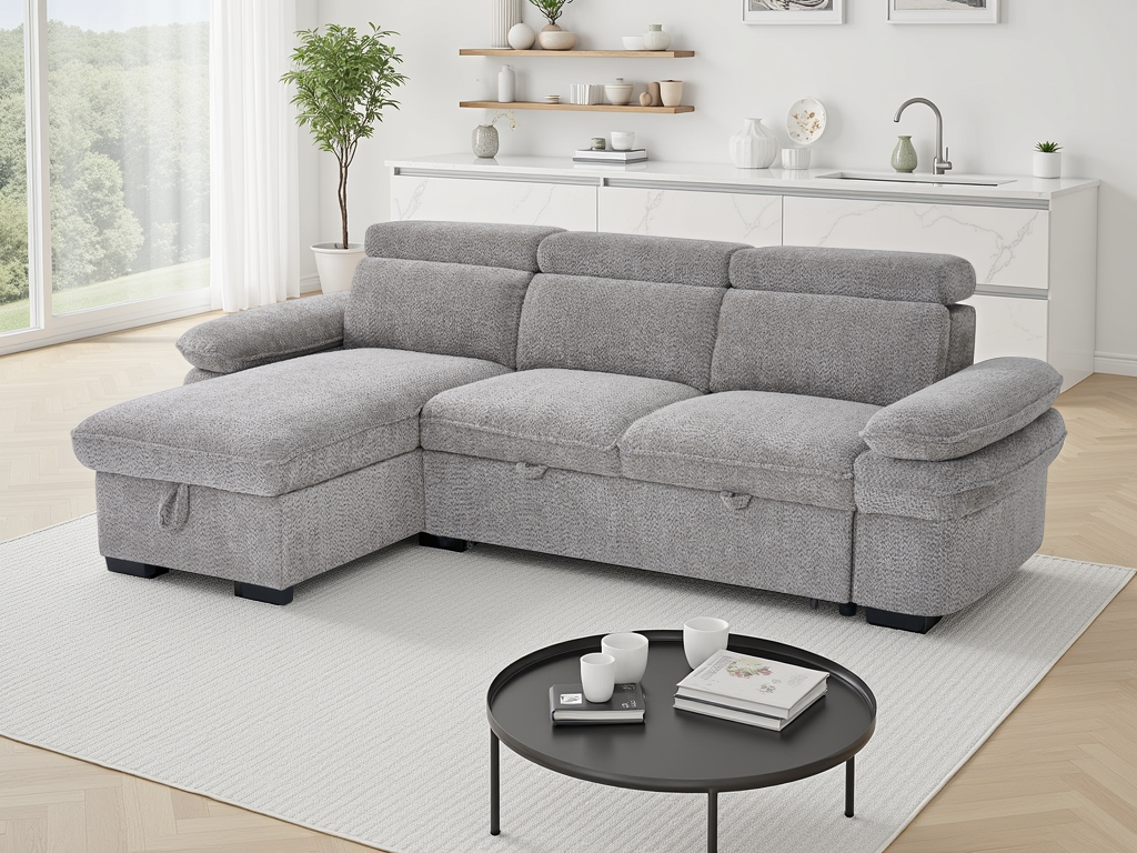 Hudson Universal Corner Sofabed In Grey
