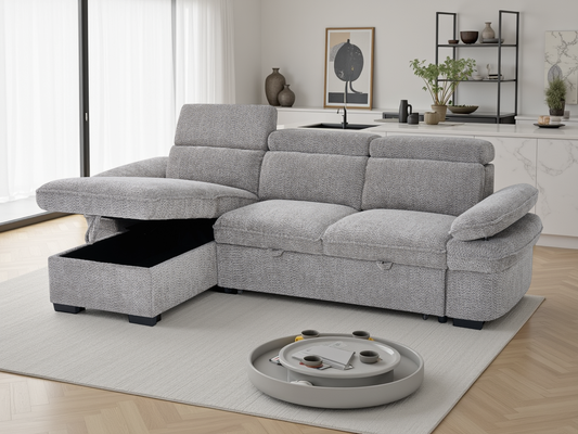 Hudson Universal Corner Sofabed In Grey