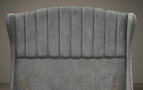 Eclipse Curved Winged Floor Standing Headboard In Plush Velvet Fabric