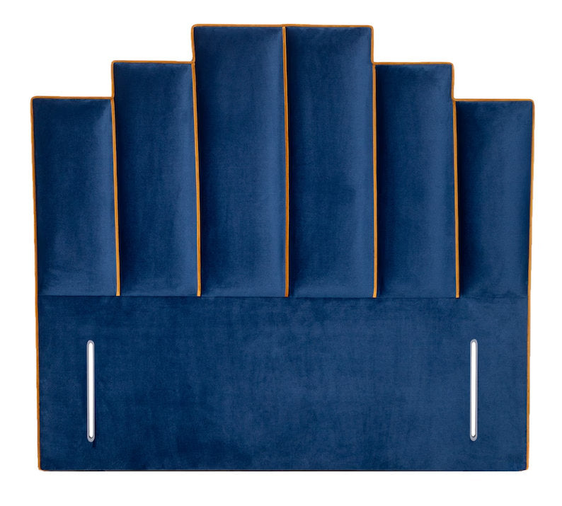 Aurora Art Deco Floor Standing Headboard In Plush Velvet Fabric