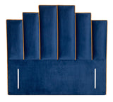 Aurora Art Deco Floor Standing Headboard In Plush Velvet Fabric