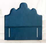 Alice Winged Chesterfield Floor Standing Headboard In Plush Velevt Fabric