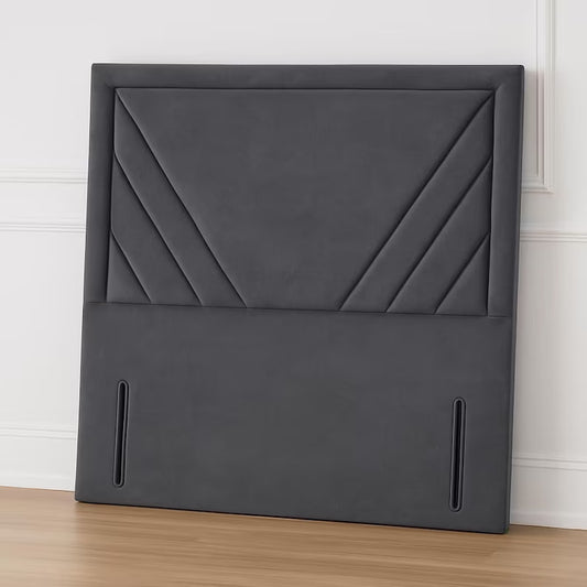 Gridline Luxury Art Deco Headboard In Plush Velvet Fabric