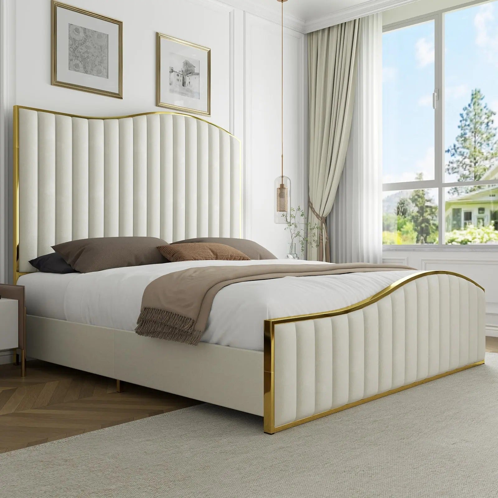 Aigburth Linestyle Golden Strip Bed Frame