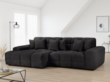 Jacob Left Hand Facing Corner Sofa In Black