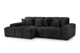 Jacob Left Hand Facing Corner Sofa In Black