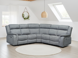 Linden Large Recliner Electric Corner Sofa In Grey