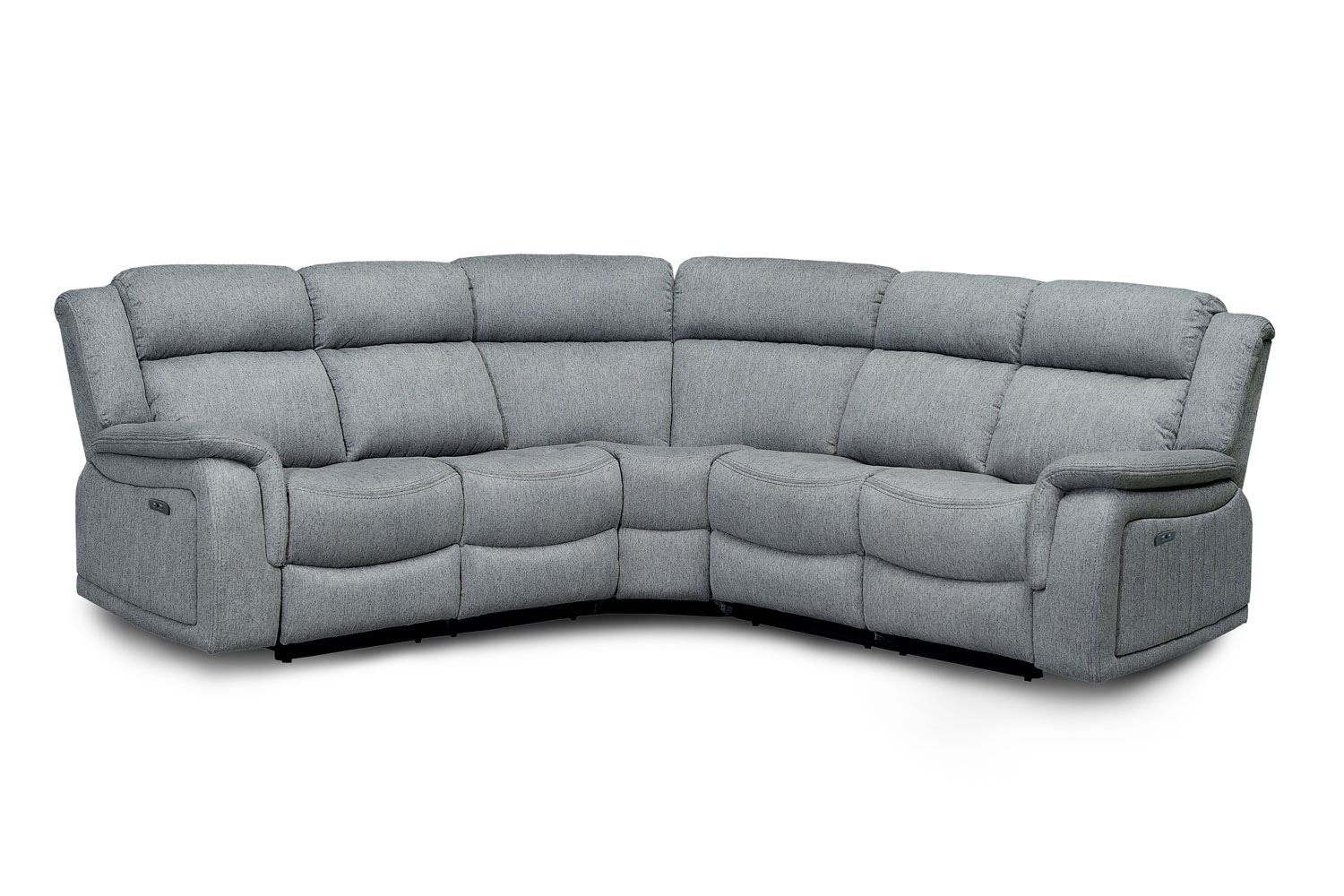 Linden Large Recliner Electric Corner Sofa In Grey