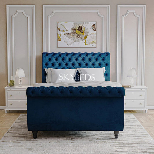 Lucia Sleigh Upholstered Bed Frame