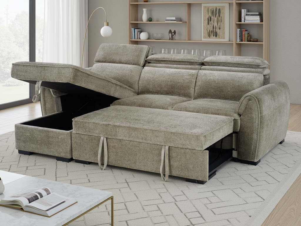 Montrose Universal Corner Sofabed In Mushroom