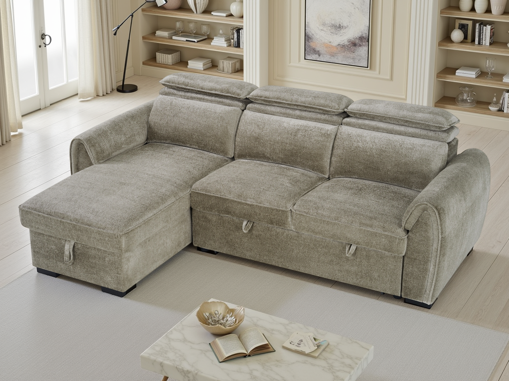 Montrose Universal Corner Sofabed In Mushroom