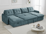 Moscow U Shape Corner Sofa bed in Blue