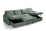 Moscow U Shape Corner Sofabed In Green