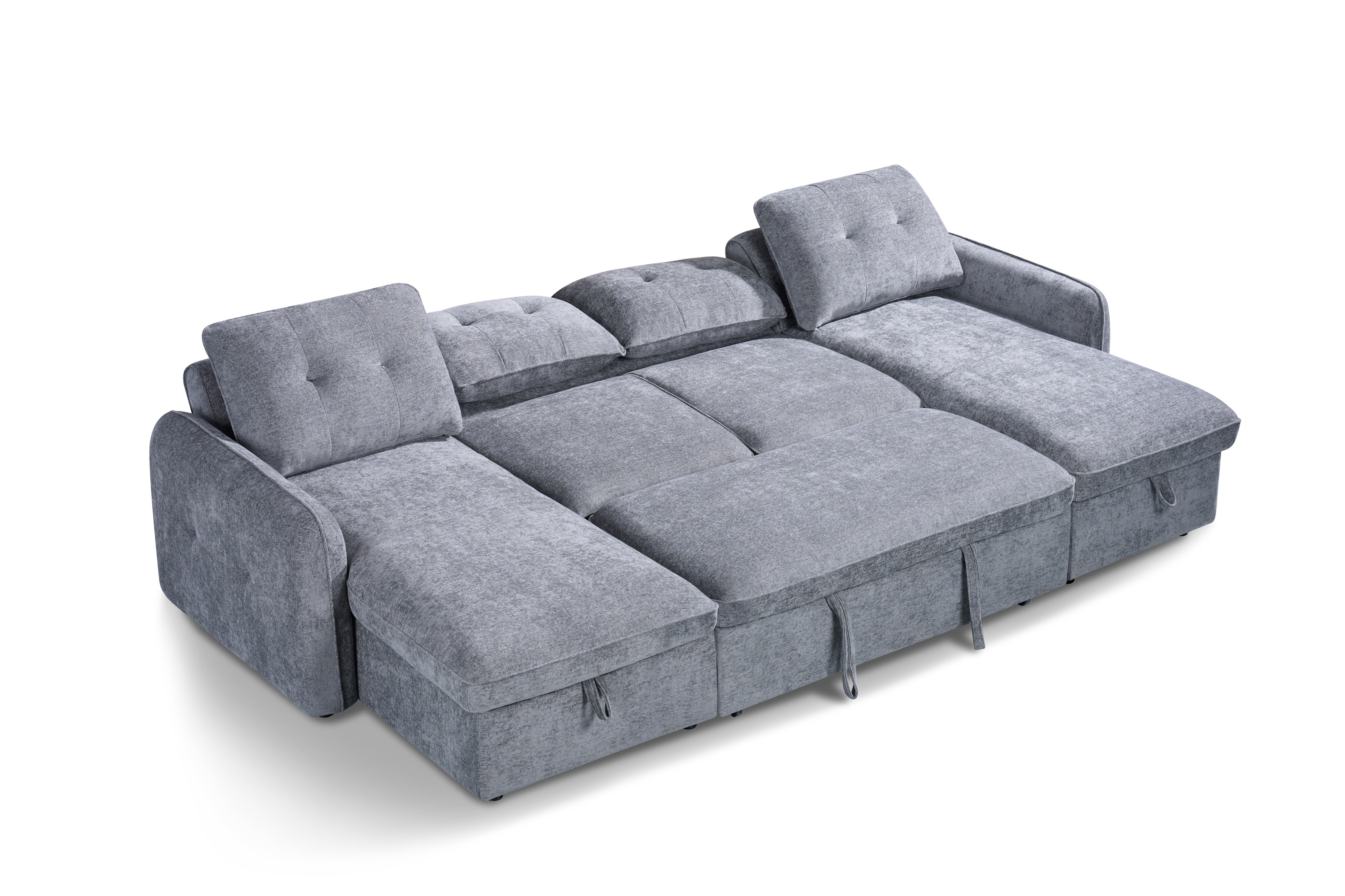 Moscow U Shape Sofabed in Grey