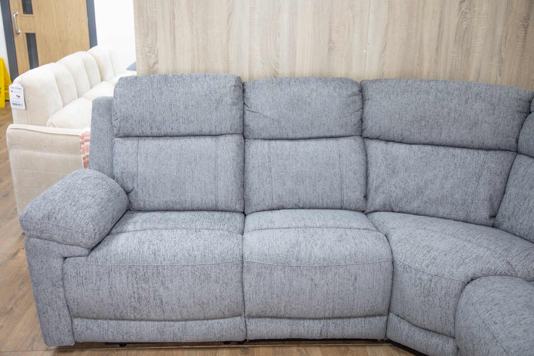 Owen Recliner Electric Large Corner Sofa In Grey